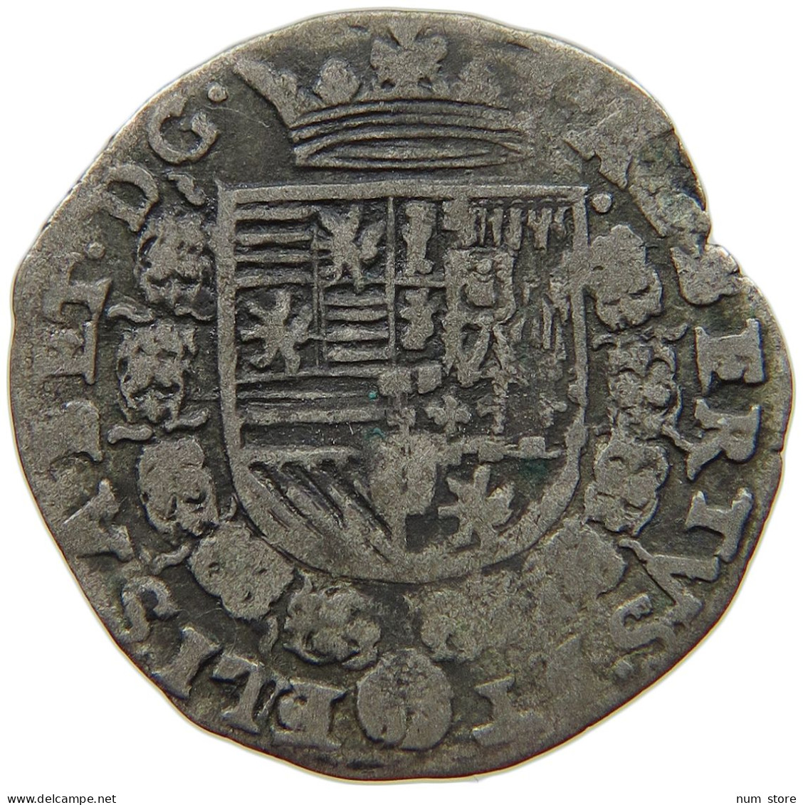 SPANISH NETHERLANDS 1/4 REAL 1604 Albert & Isabella (1598-1621) Antwerp #t078 0167 - Pays Bas Espagnols