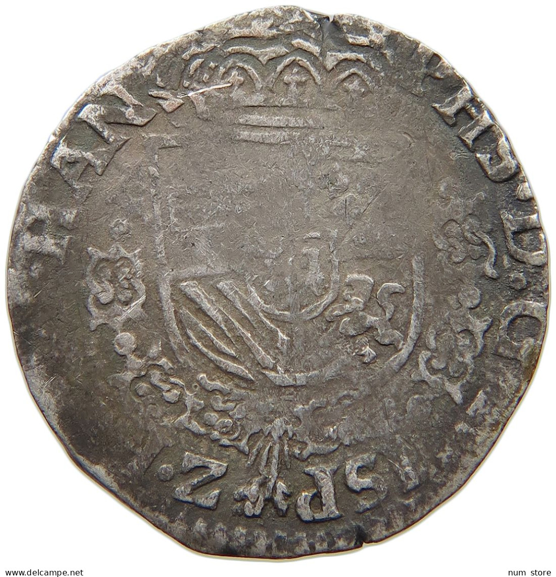 SPANISH NETHERLANDS 1/20 PHILIPSDAALDER 1580 FELIPE II. 1556-1598 #t138 0345 - Países Bajos Españoles
