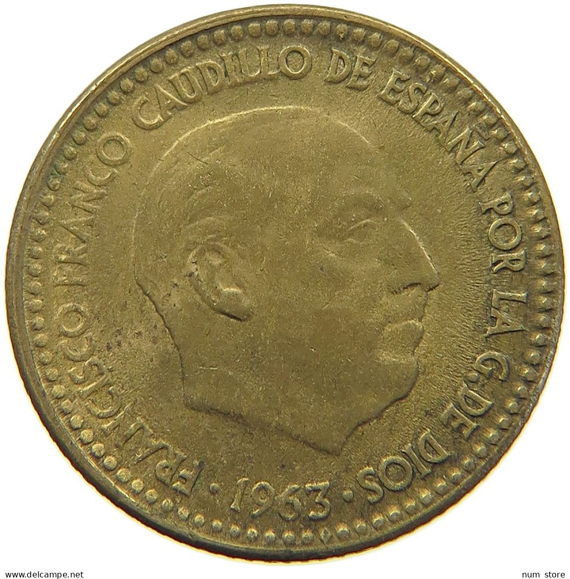 SPAIN PESETA 1963 63 Francisco Franco 1939-1975 #a019 1063 - 1 Peseta