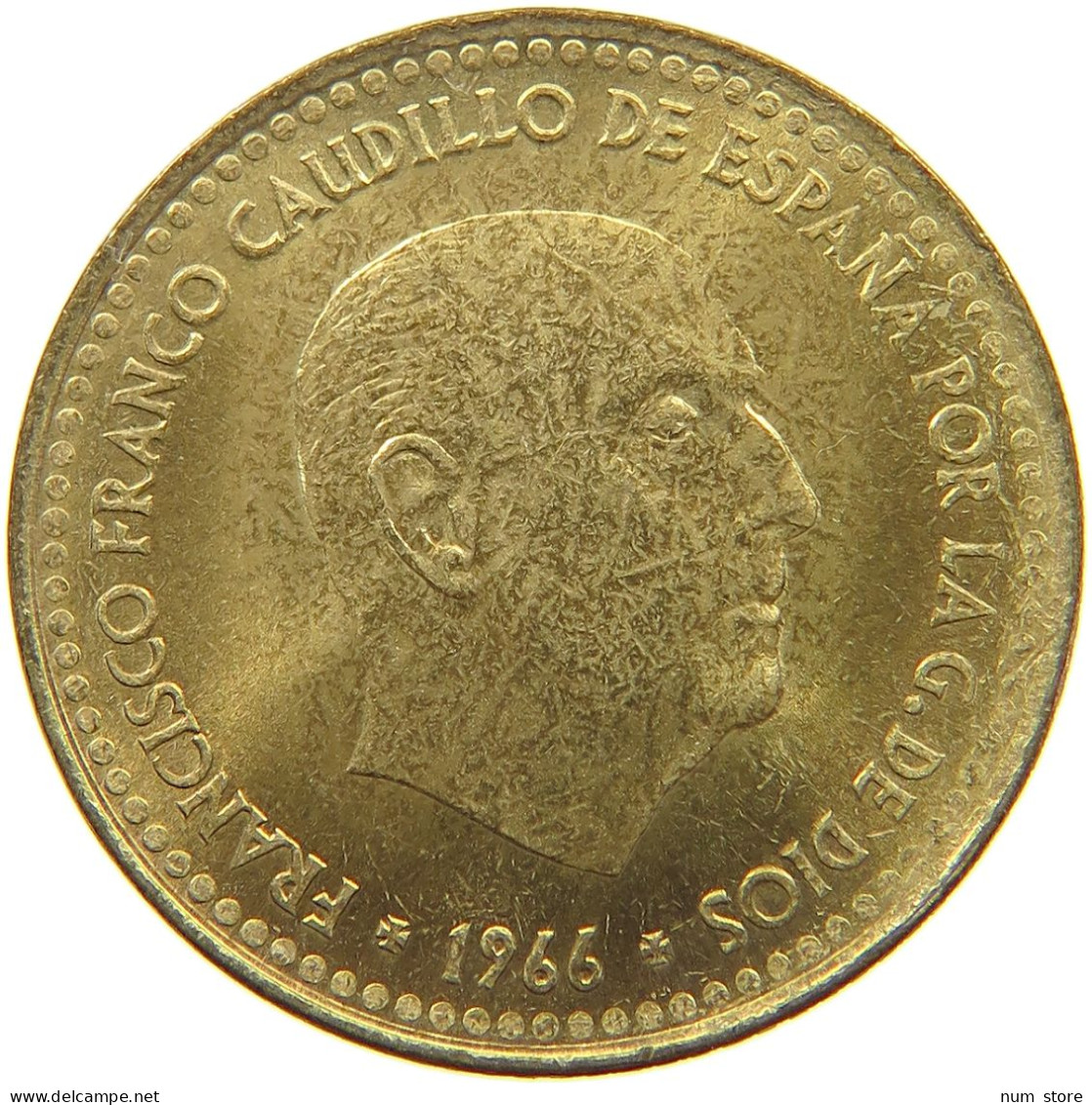 SPAIN PESETA 1966 71 Francisco Franco 1939-1975 #s055 0771 - 1 Peseta