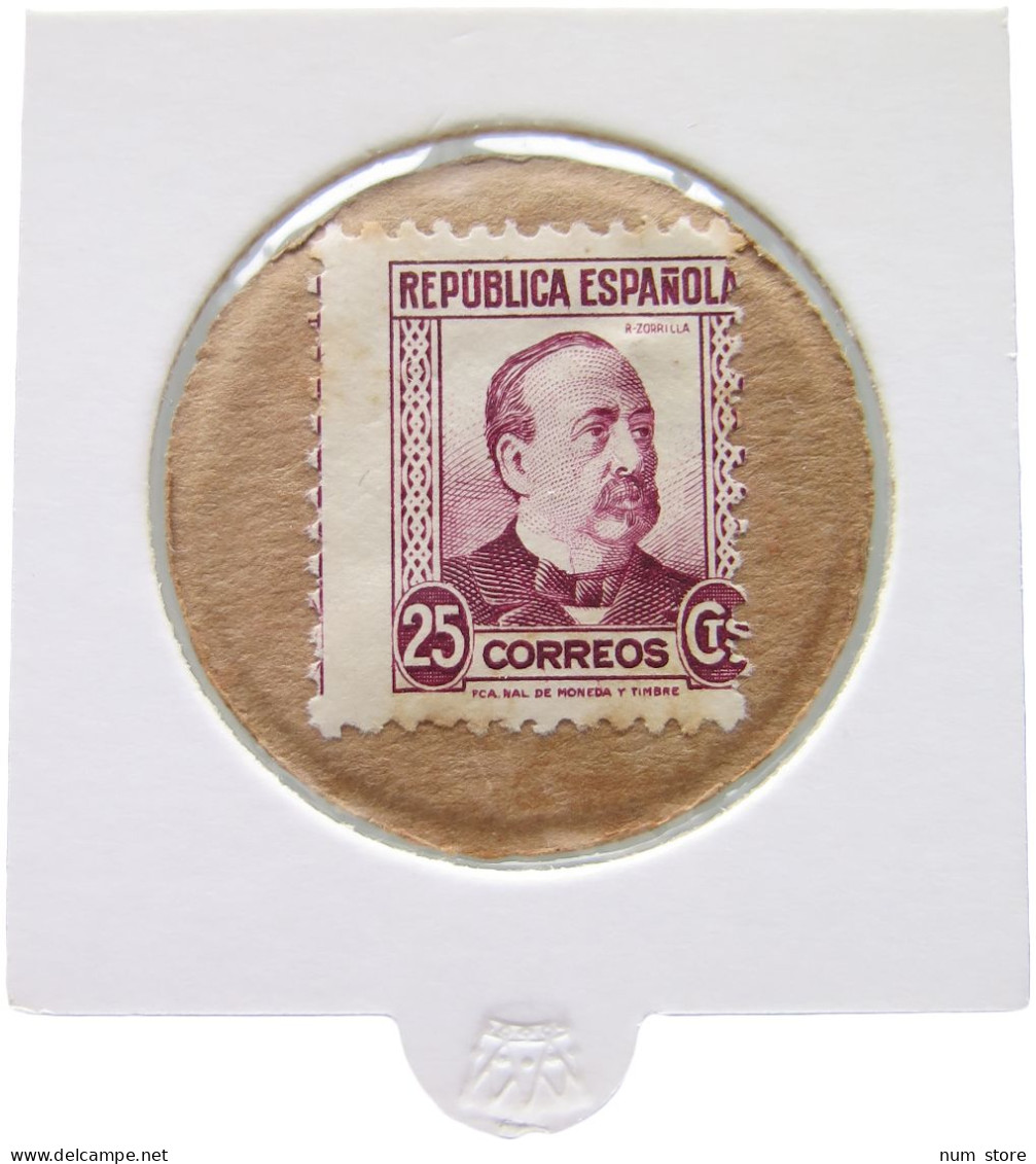 SPAIN ENCASED POSTAGE STAMP  25 CENTIMOS #alb058 0293 - Andere & Zonder Classificatie