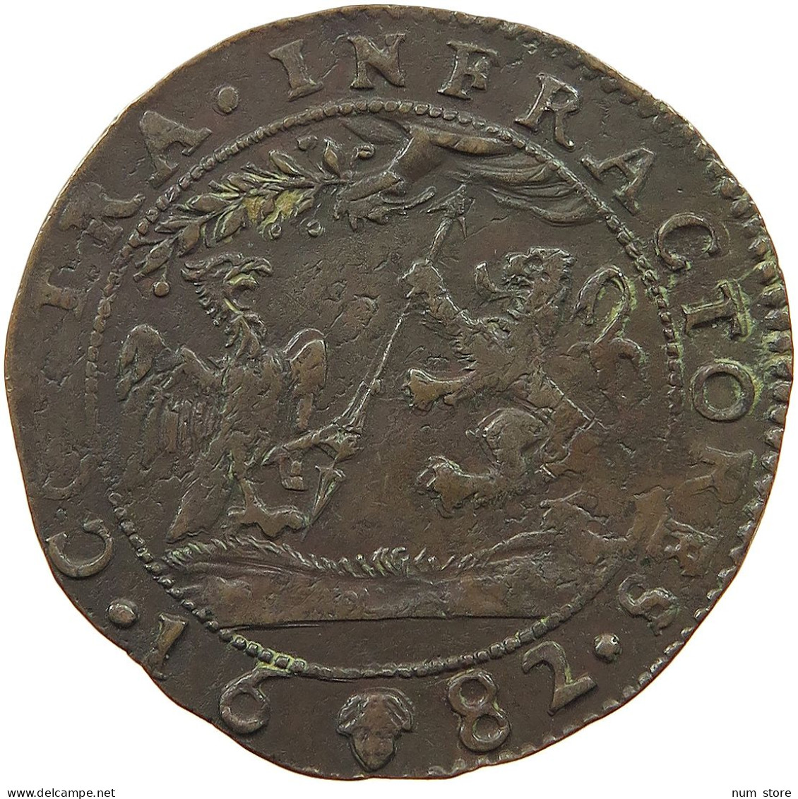 SPANISH NETHERLANDS RECHENPFENNIG 1682 CARLOS II (1665-1700) #t099 0463 - 1556-1713 Paesi Bassi Spagnoli