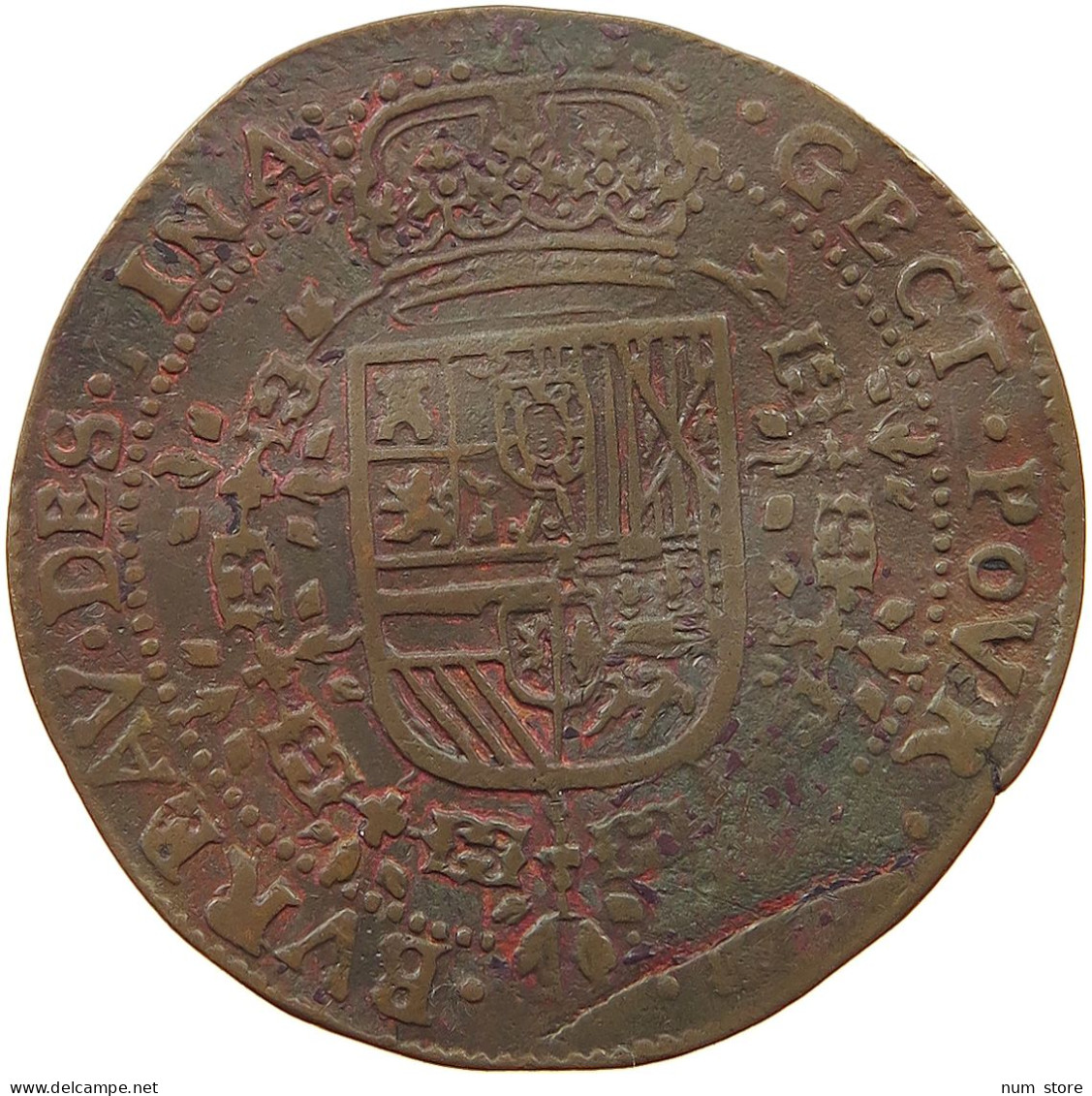 SPANISH NETHERLANDS RECHENPFENNIG 1663 FELIPE IV. 1621-1665 #t099 0465 - 1556-1713 Spaanse Nederlanden