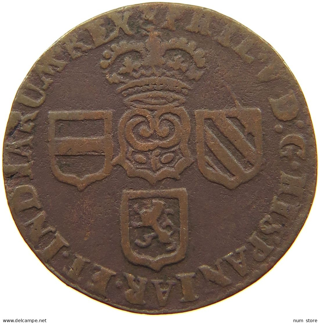 SPANISH NETHERLANDS OORD 1710 FELIPE V. (1700-1724, 1724-1746) #t137 0237 - 1556-1713 Paesi Bassi Spagnoli