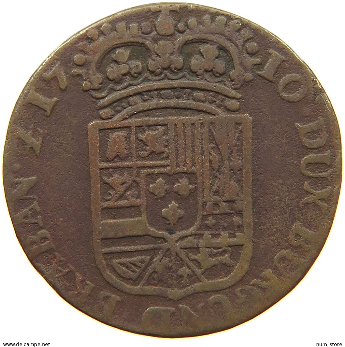 SPANISH NETHERLANDS OORD 1710 FELIPE V. (1700-1724, 1724-1746) #t137 0237 - 1556-1713 Pays-Bas Espagols