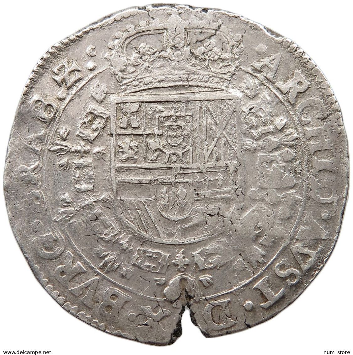 SPANISH NETHERLANDS PATAGON 1672 CARLOS II (1665-1700) #t093 0193 - 1556-1713 Spanische Niederlande