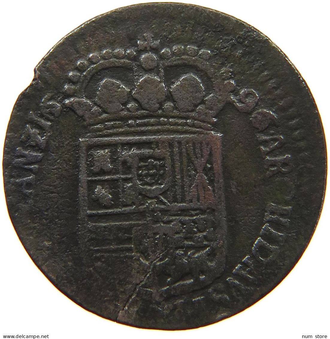 SPANISH NETHERLANDS OORD 1696 CARLOS II (1665-1700) #t137 0227 - 1556-1713 Spanish Netherlands