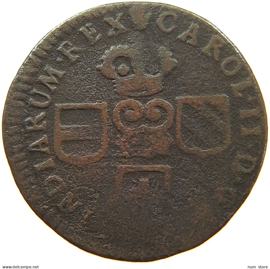 SPANISH NETHERLANDS OORD 1692 CARLOS II (1665-1700) MINTING ERROR #t137 0241 - 1556-1713 Países Bajos Españoles