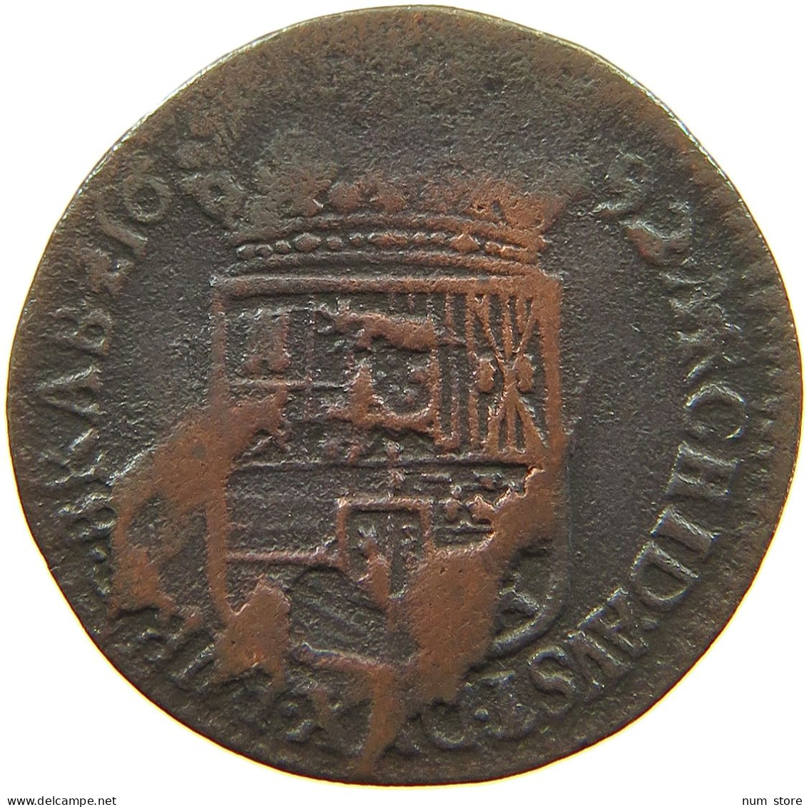 SPANISH NETHERLANDS OORD 1692 CARLOS II (1665-1700) MINTING ERROR #t137 0241 - 1556-1713 Paesi Bassi Spagnoli