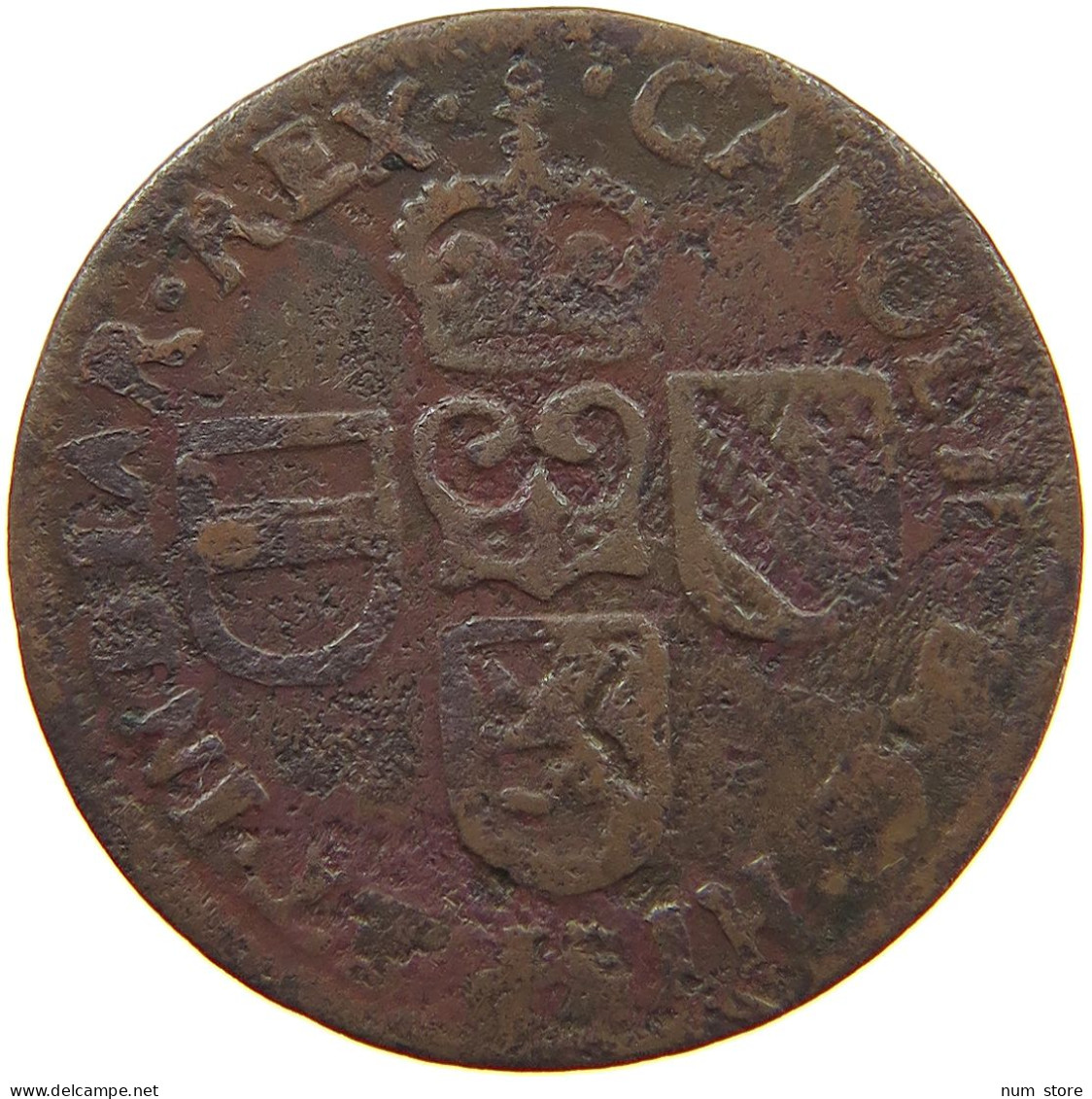 SPANISH NETHERLANDS OORD 1693 CARLOS II (1665-1700) #t137 0225 - 1556-1713 Pays-Bas Espagols