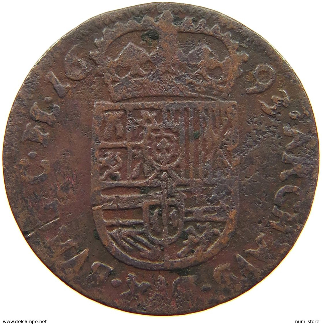 SPANISH NETHERLANDS OORD 1693 CARLOS II (1665-1700) #t137 0225 - 1556-1713 Paesi Bassi Spagnoli
