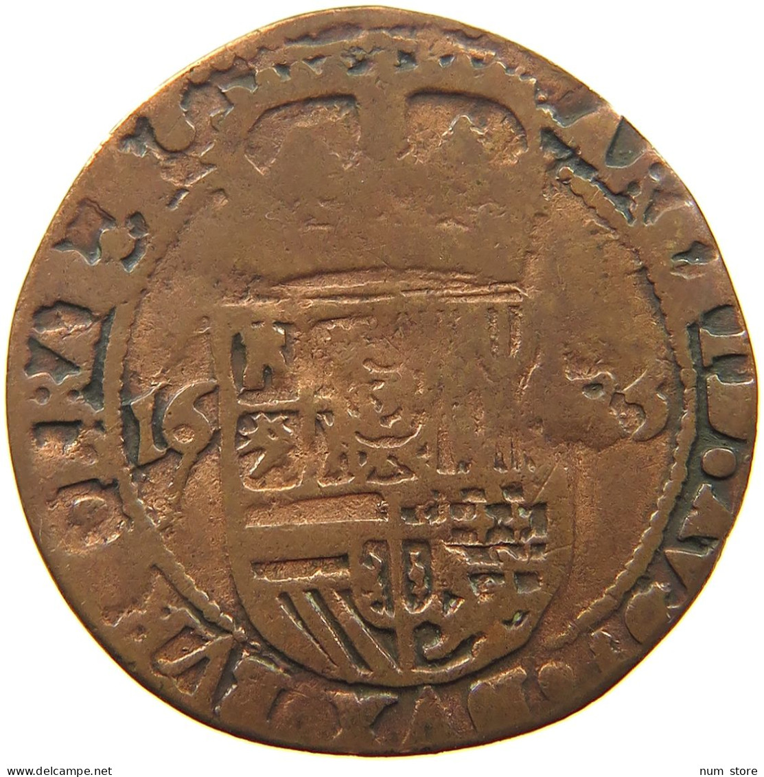 SPANISH NETHERLANDS OORD 1685 CARLOS II (1665-1700) #s053 0289 - 1556-1713 Paesi Bassi Spagnoli