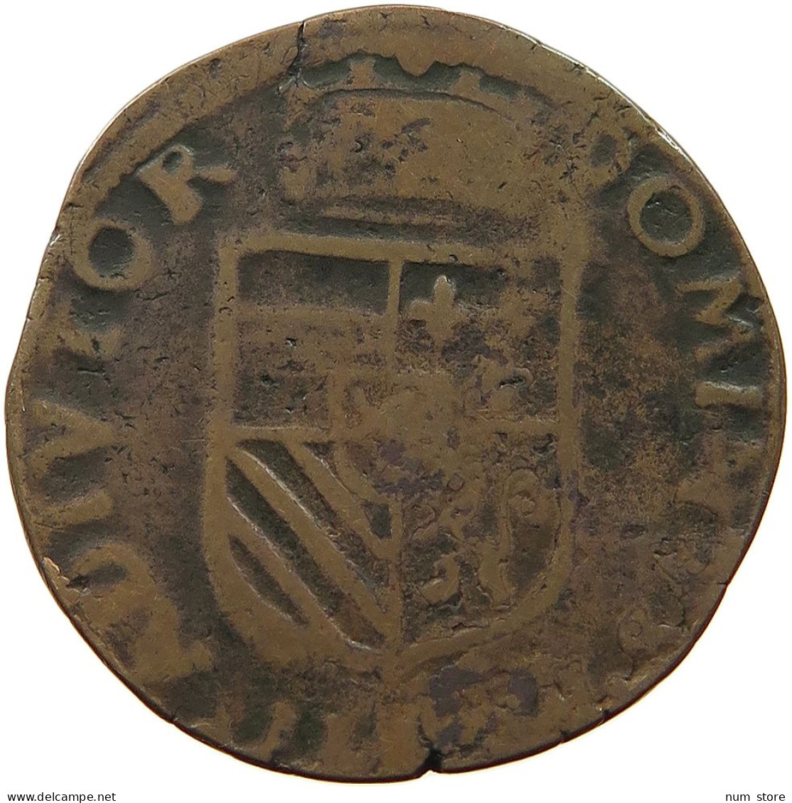 SPANISH NETHERLANDS OORD 1593 FELIPE II. 1556-1598 #t065 0023 - 1556-1713 Spanish Netherlands