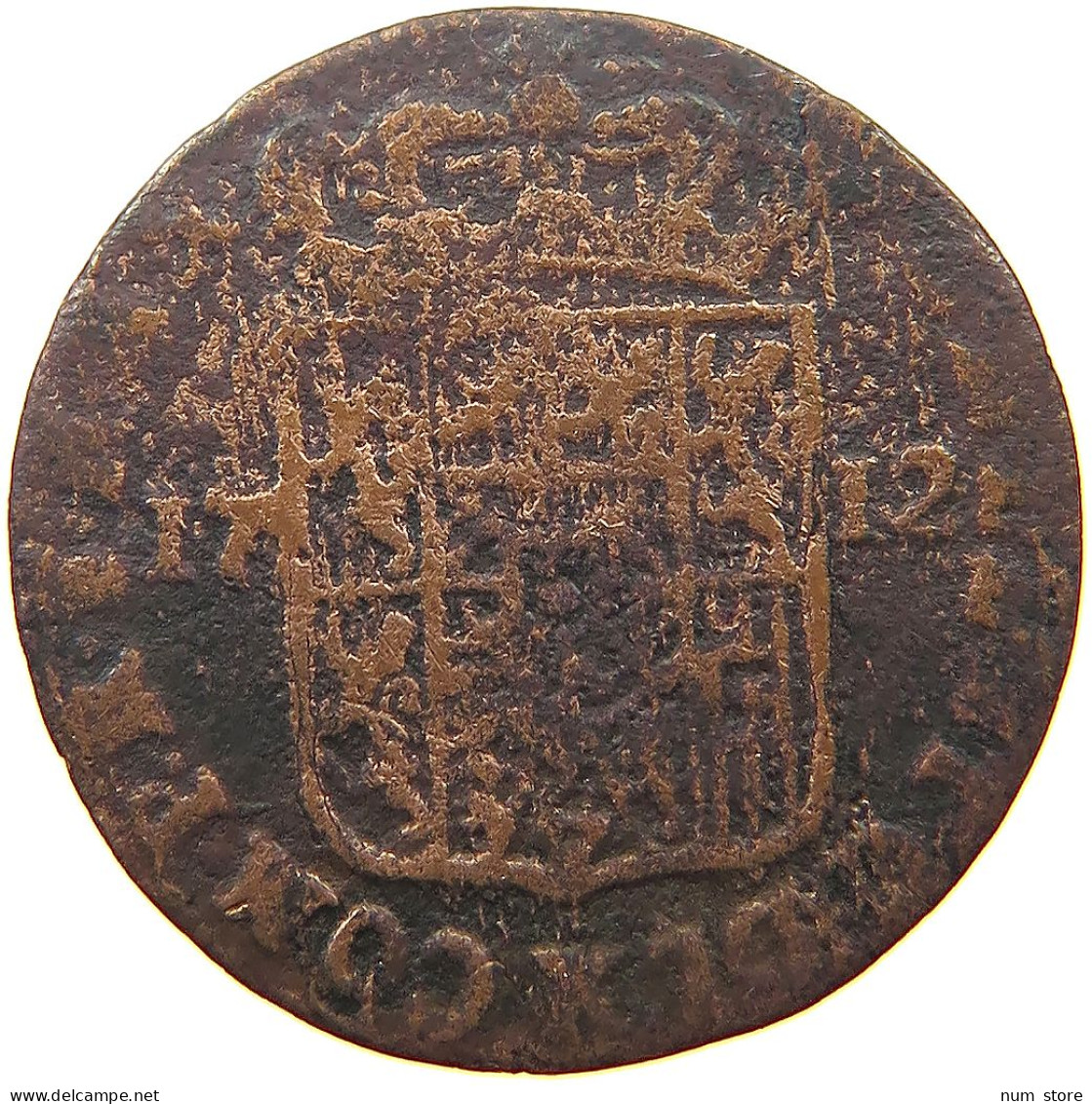 SPANISH NETHERLANDS NAMUR LIARD 1712 Maximilian Emanuel Von Bayern 1711-1714 #s053 0363 - 1556-1713 Spaanse Nederlanden