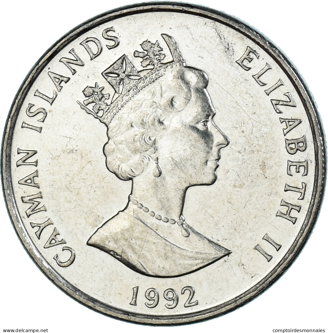 Monnaie, Îles Caïmans, 25 Cents, 1992 - Caimán (Islas)