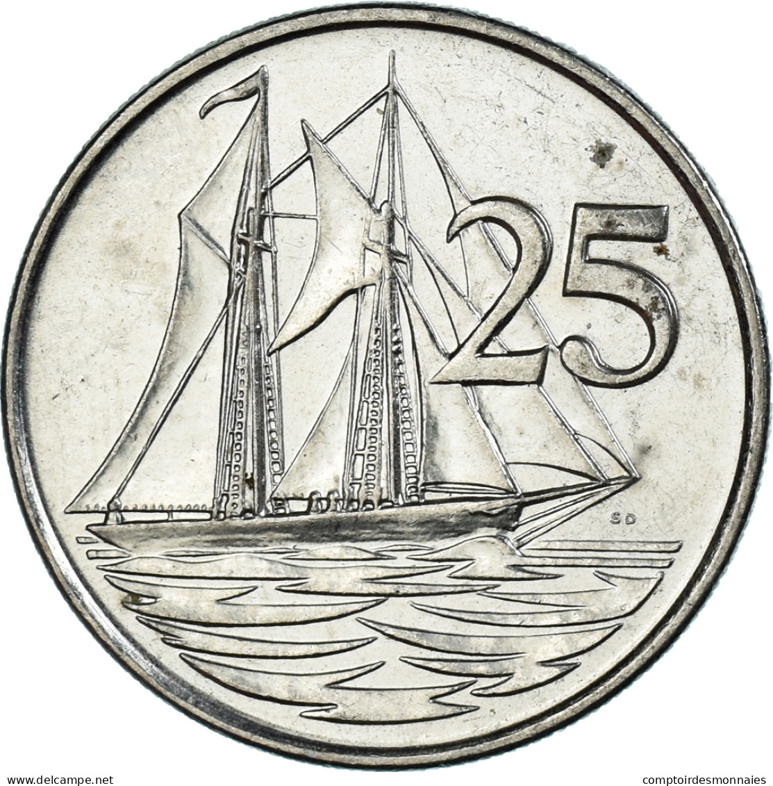 Monnaie, Îles Caïmans, 25 Cents, 1992 - Cayman (Isole)