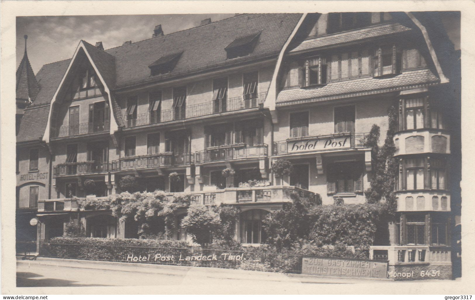 D8119) LANDECK - Hotel POST Von Vorne Mit Tollen Details - Alte FOTO AK - Landeck