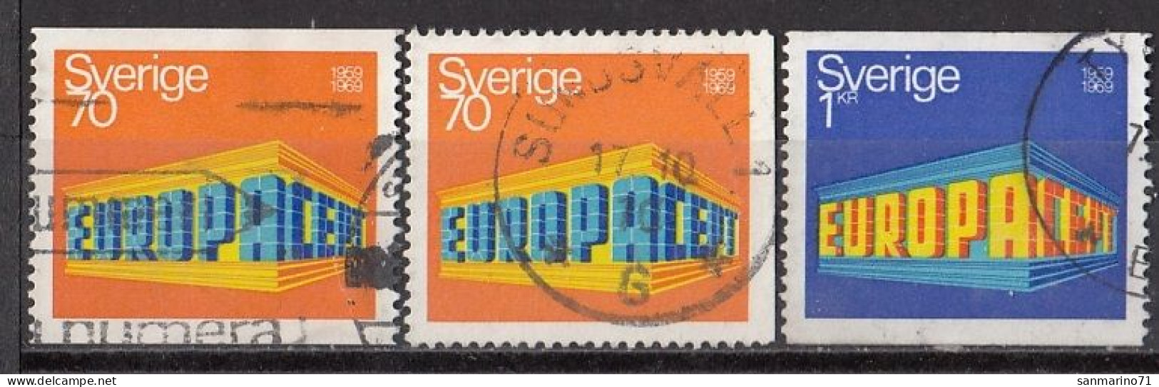 SWEDEN 634-635,used,falc Hinged - 1969