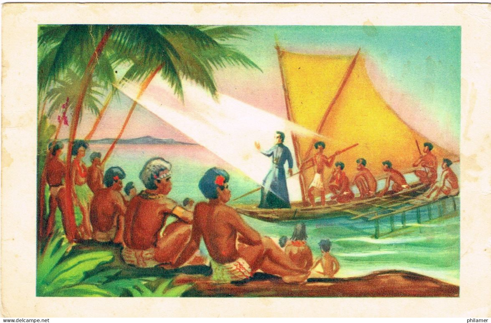 Wallis Et Futuna Uvea Carte Postale Postcard ED Missions Iles Saint Pierre Chanel St Peter Martyr Patron Oceanie Us Cour - Wallis E Futuna