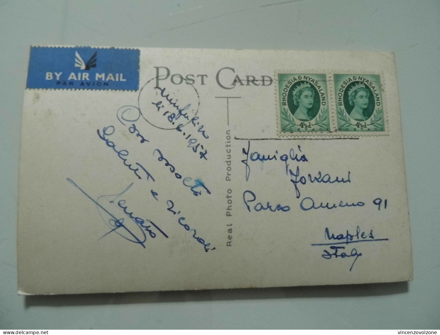 Cartolina Viaggiata "POST OFFICE MUFULIRA N.R." 1957 - Zimbabwe