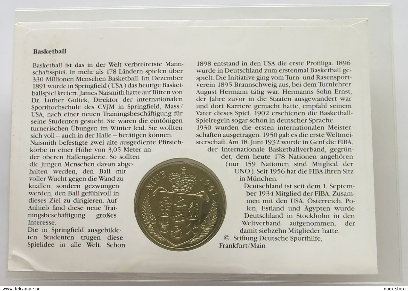 NIUE NUMISBRIEF / STATIONERY 5 DOLLARS 1991  #ns01 0097 - Niue