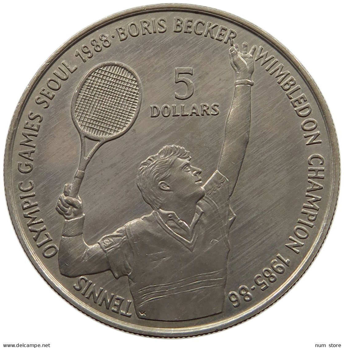 NIUE 5 DOLLARS 1987 BORIS BECKER #a096 0247 - Niue