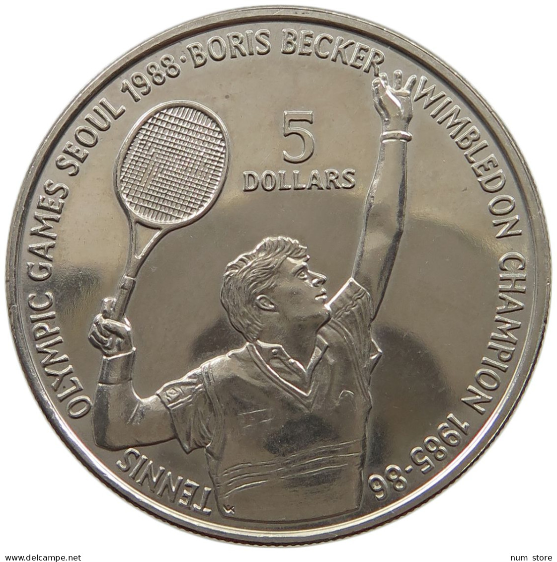 NIUE 5 DOLLARS 1987 BORIS BECKER #a096 0251 - Niue