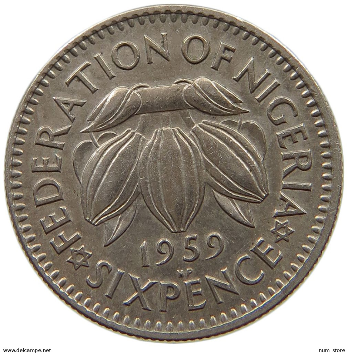 NIGERIA SIXPENCE 1959 Elizabeth II. (1952-2022) #a089 0341 - Nigeria