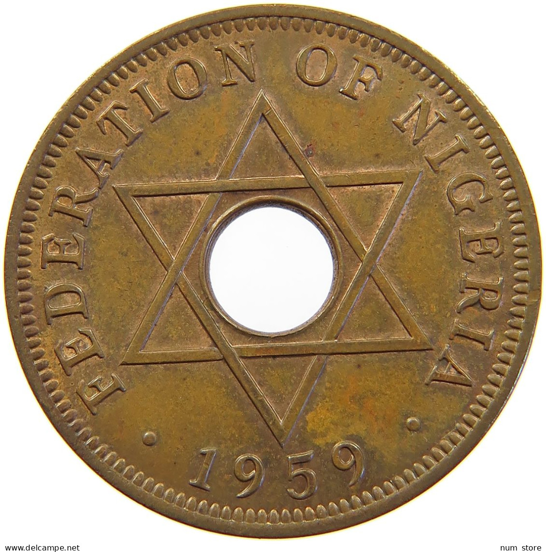 NIGERIA PENNY 1959 Elizabeth II. (1952-2022) #s013 0149 - Nigeria