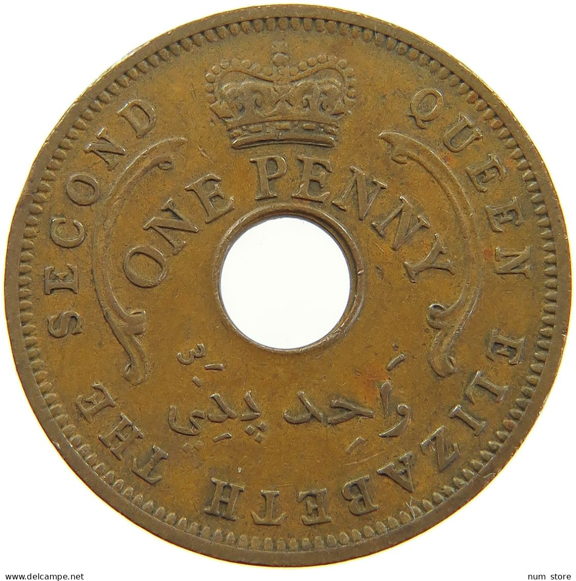 NIGERIA PENNY 1959 Elizabeth II. (1952-2022) #a084 0155 - Nigeria