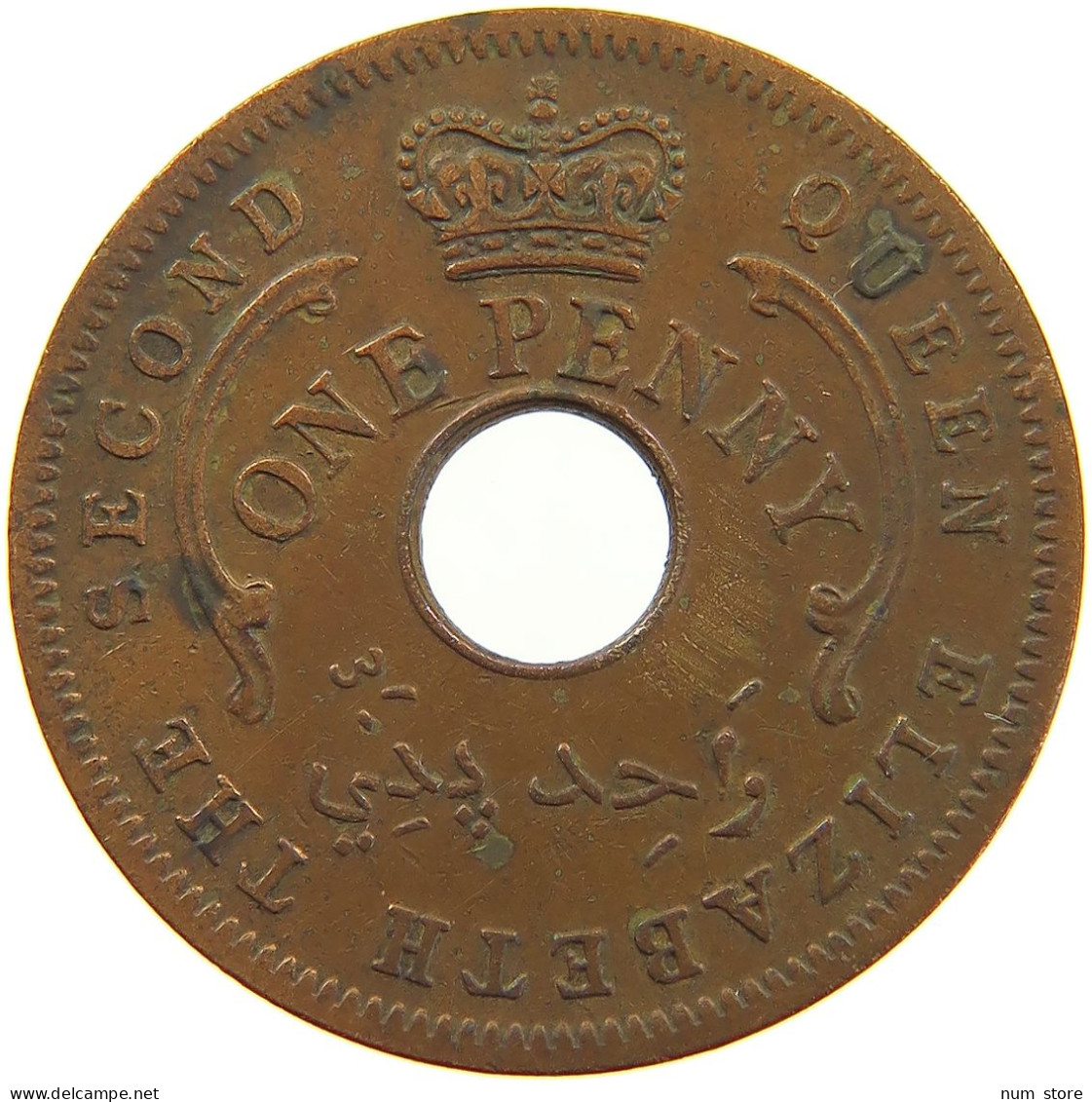 NIGERIA PENNY 1959 Elizabeth II. (1952-2022) #a084 0153 - Nigeria