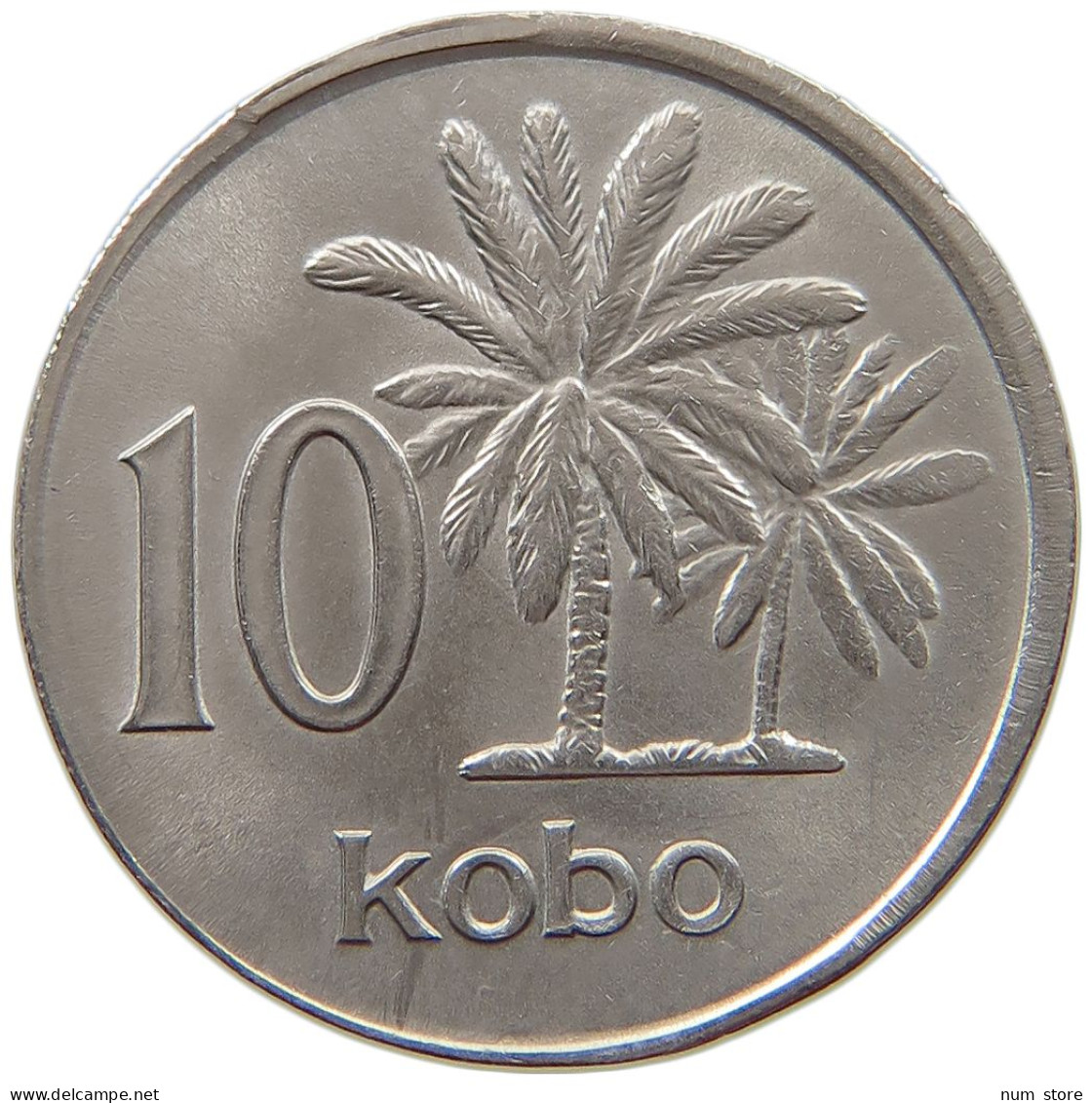 NIGERIA 10 KOBO 1976 OFF-CENTER #a016 0525 - Nigeria