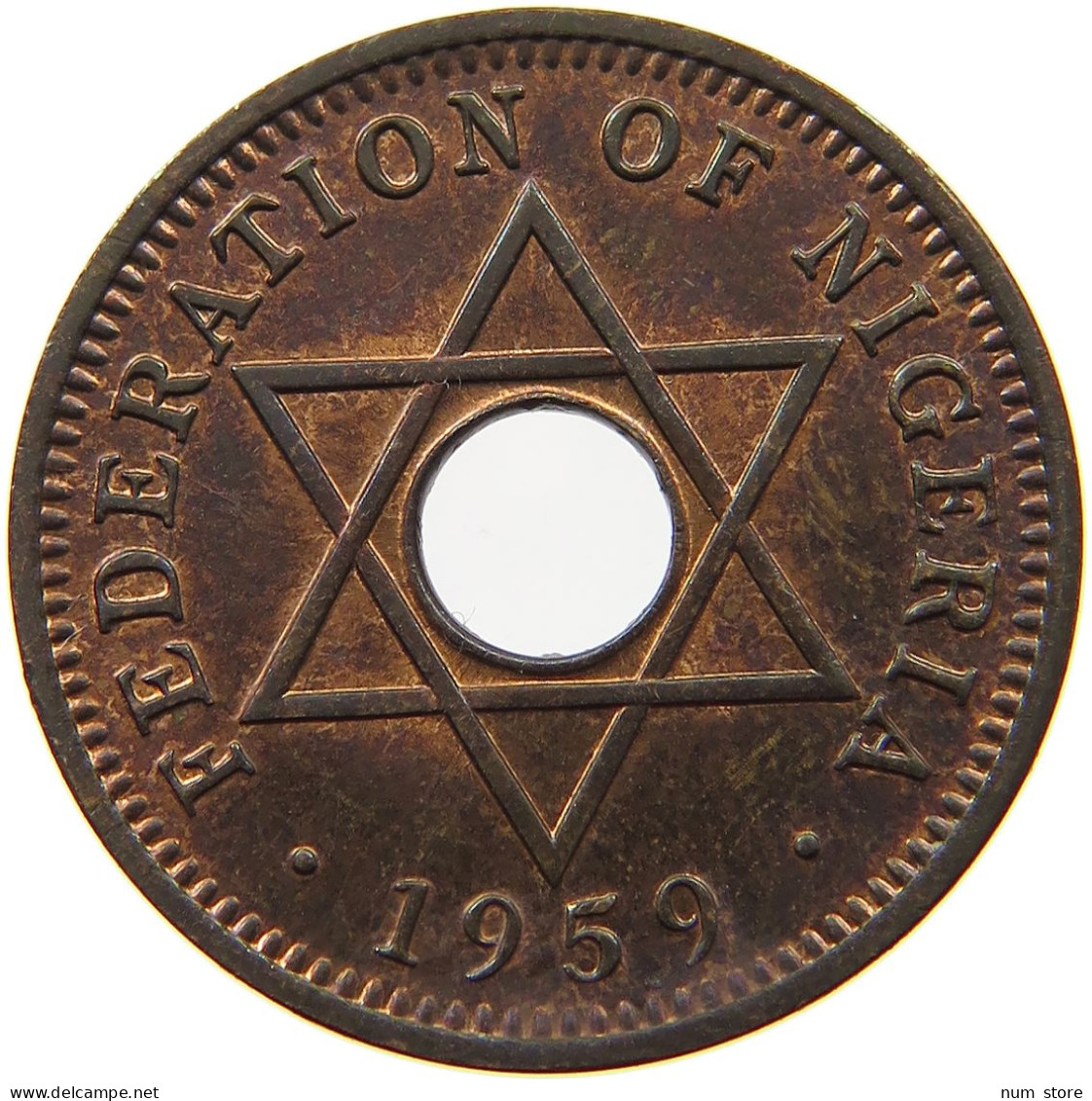 NIGERIA 1/2 PENNY 1959 Elizabeth II. (1952-2022) #s050 0709 - Nigeria