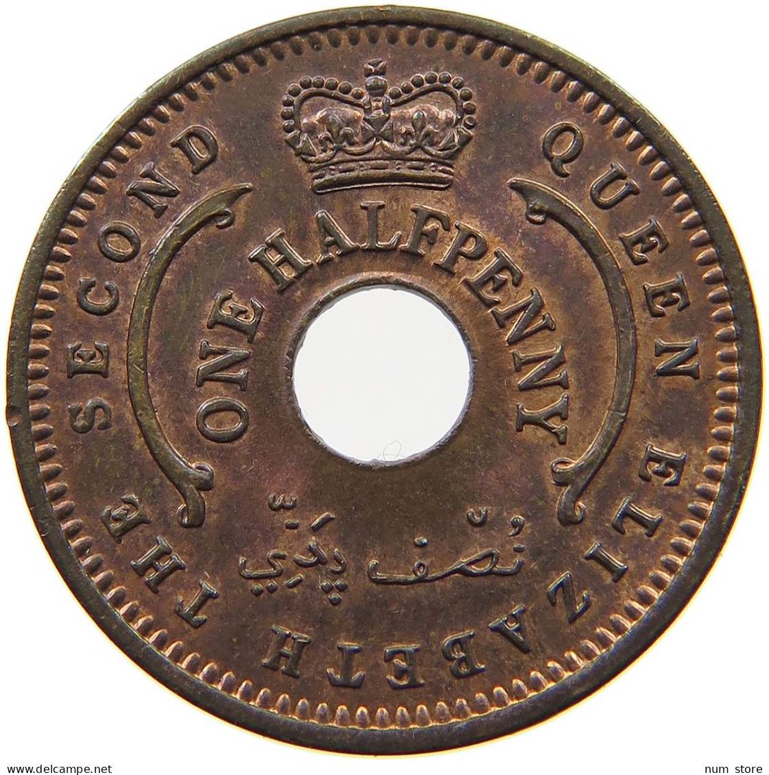 NIGERIA 1/2 PENNY 1959 Elizabeth II. (1952-2022) #s050 0709 - Nigeria