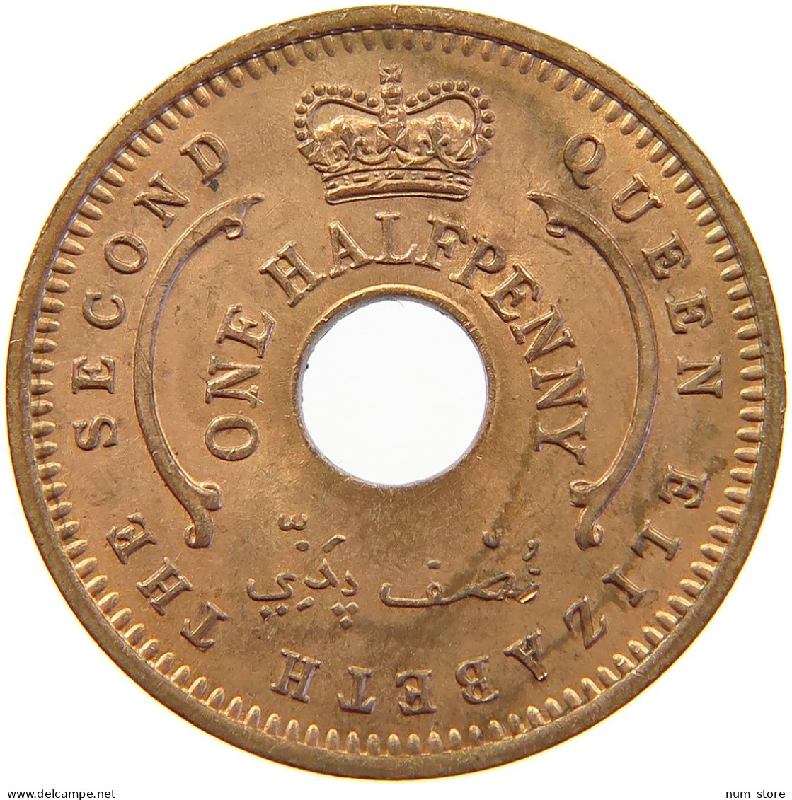 NIGERIA 1/2 PENNY 1959 Elizabeth II. (1952-2022) #s018 0367 - Nigeria