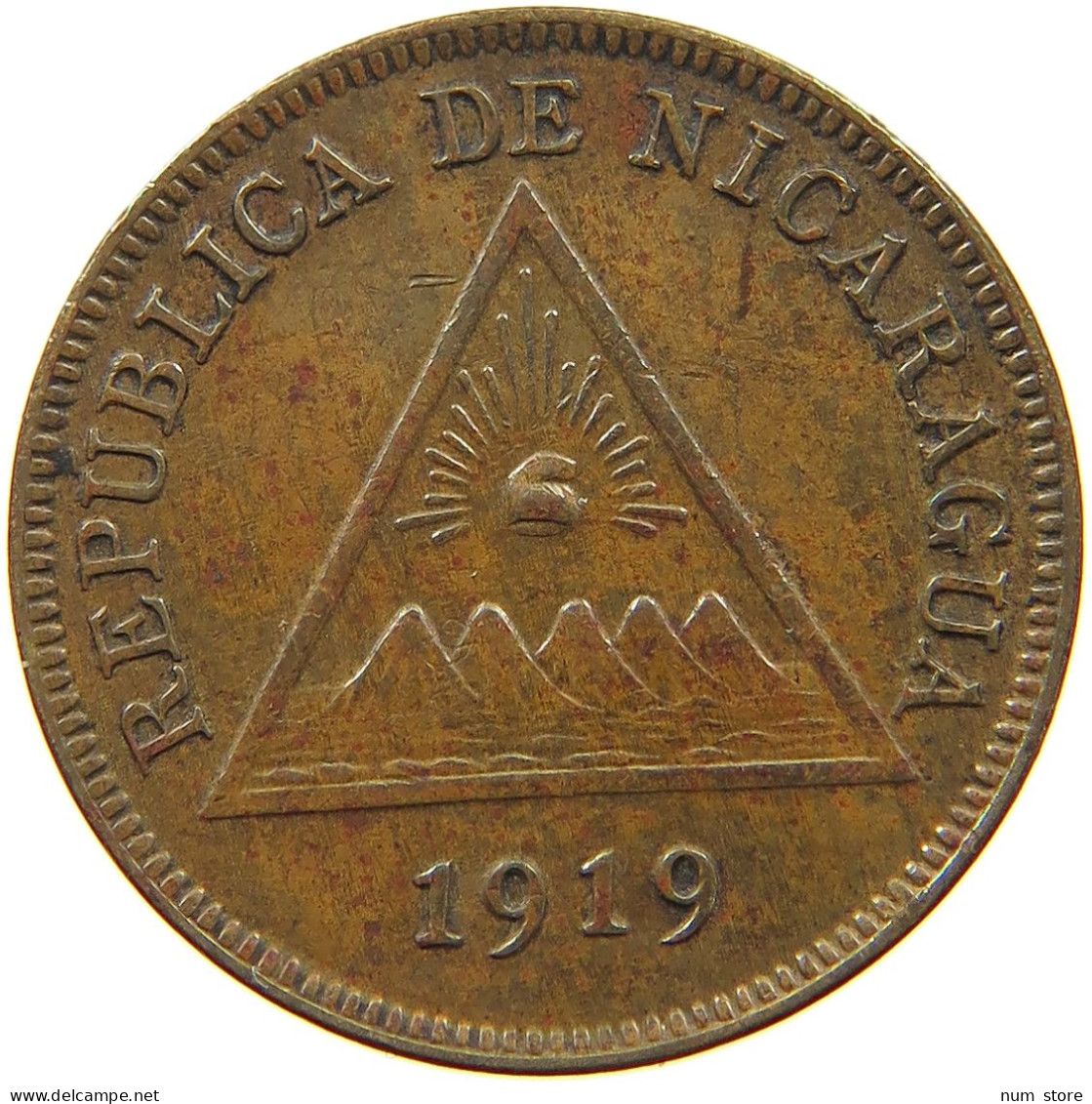 NICARAGUA CENTAVO 1919  #a032 0325 - Nicaragua