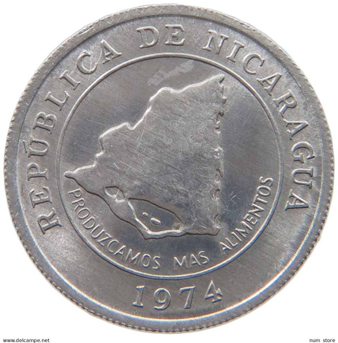 NICARAGUA 10 CENTAVOS 1974 FAO #c015 0433 - Nicaragua