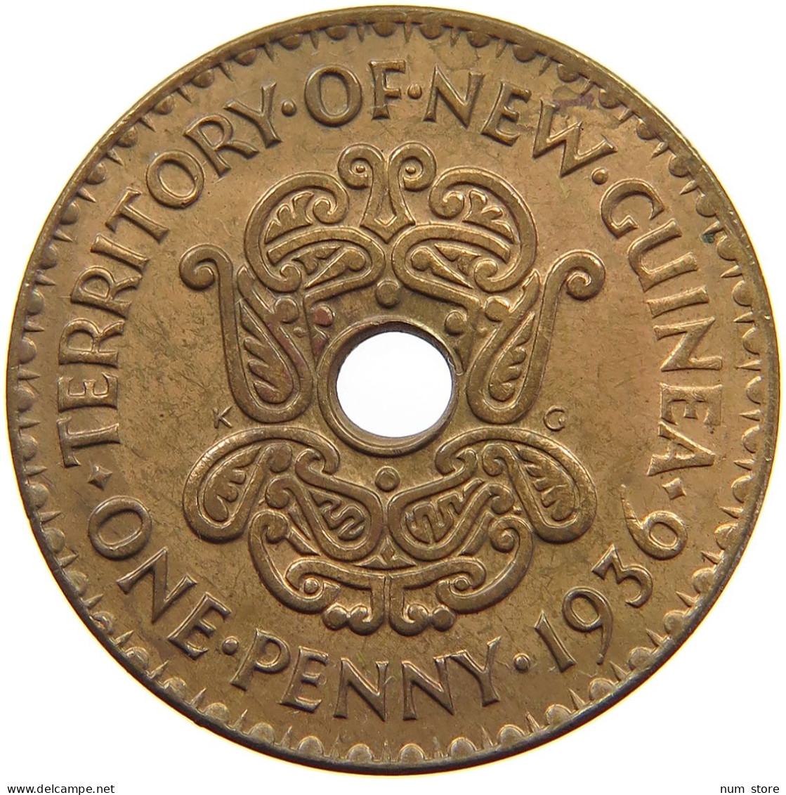 NEW GUINEA PENNY 1936  #a095 0039 - Papúa Nueva Guinea