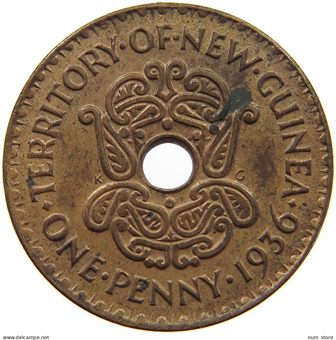 NEW GUINEA PENNY 1936  #a095 0037 - Papuasia Nuova Guinea