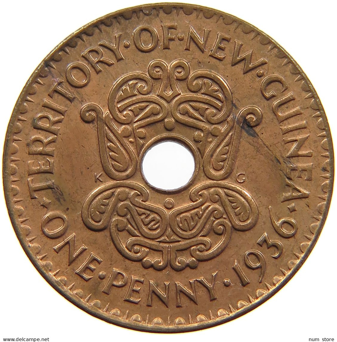 NEW GUINEA PENNY 1936  #a095 0041 - Papouasie-Nouvelle-Guinée
