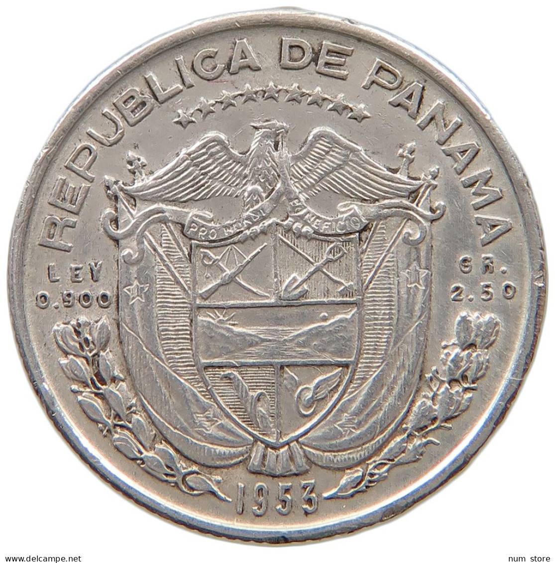 PANAMA 1/10 BALBOA 1953  #a044 0257 - Panama