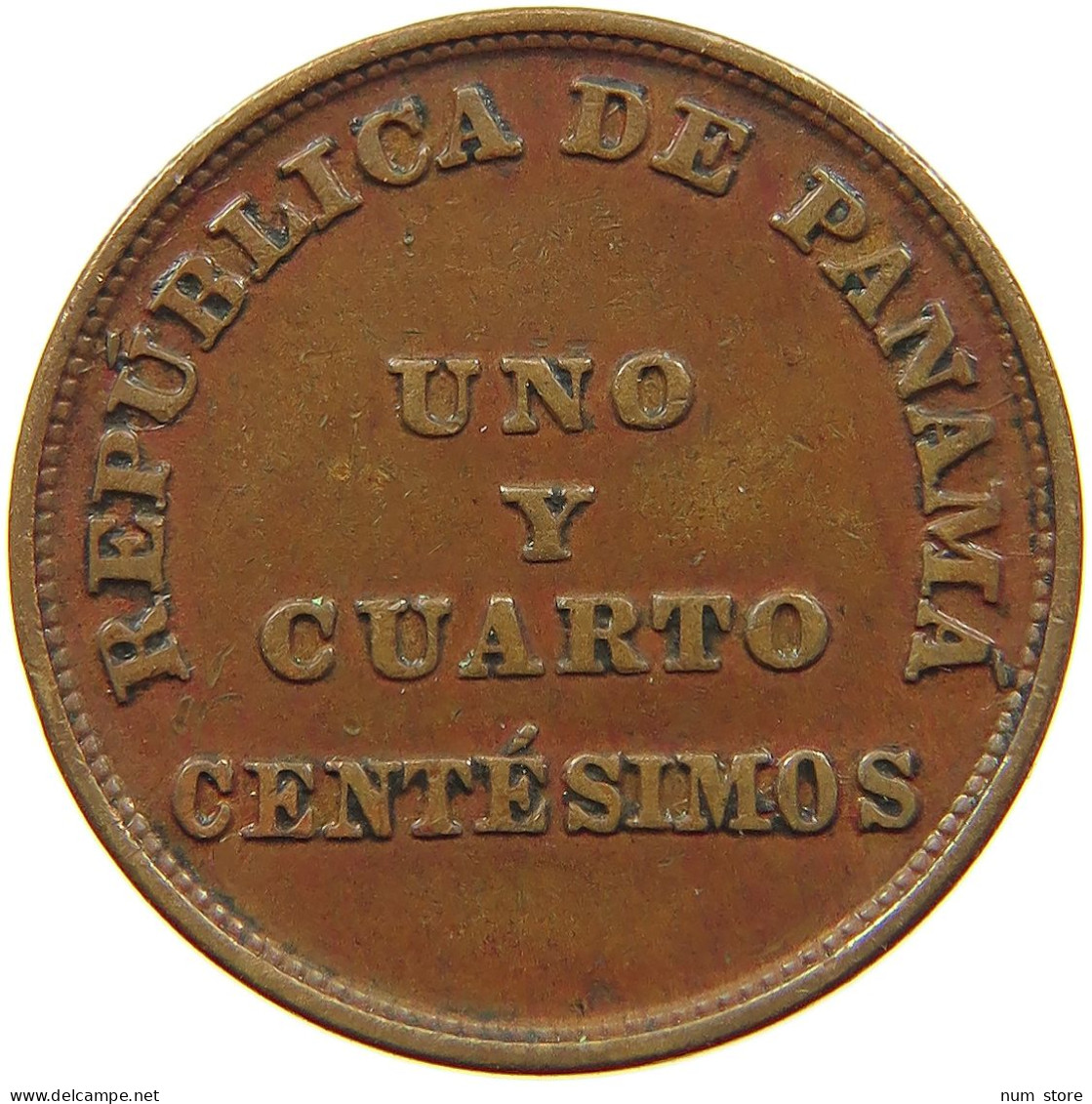PANAMA 1 1/4 CENTESIMOS 1940  #a014 0233 - Panama