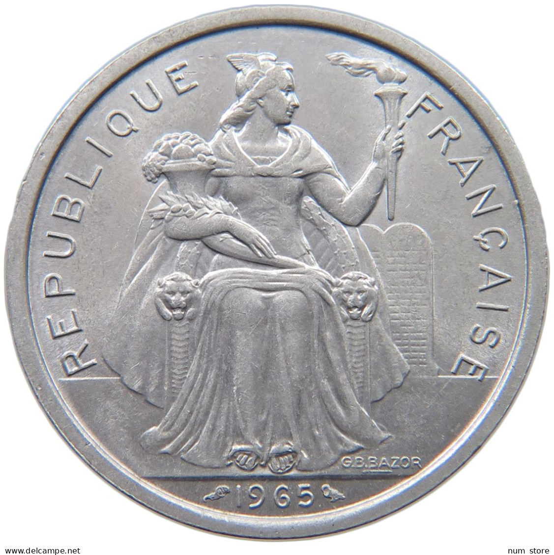 POLYNESIA 5 FRANCS 1965  #c001 0279 - Französisch-Polynesien