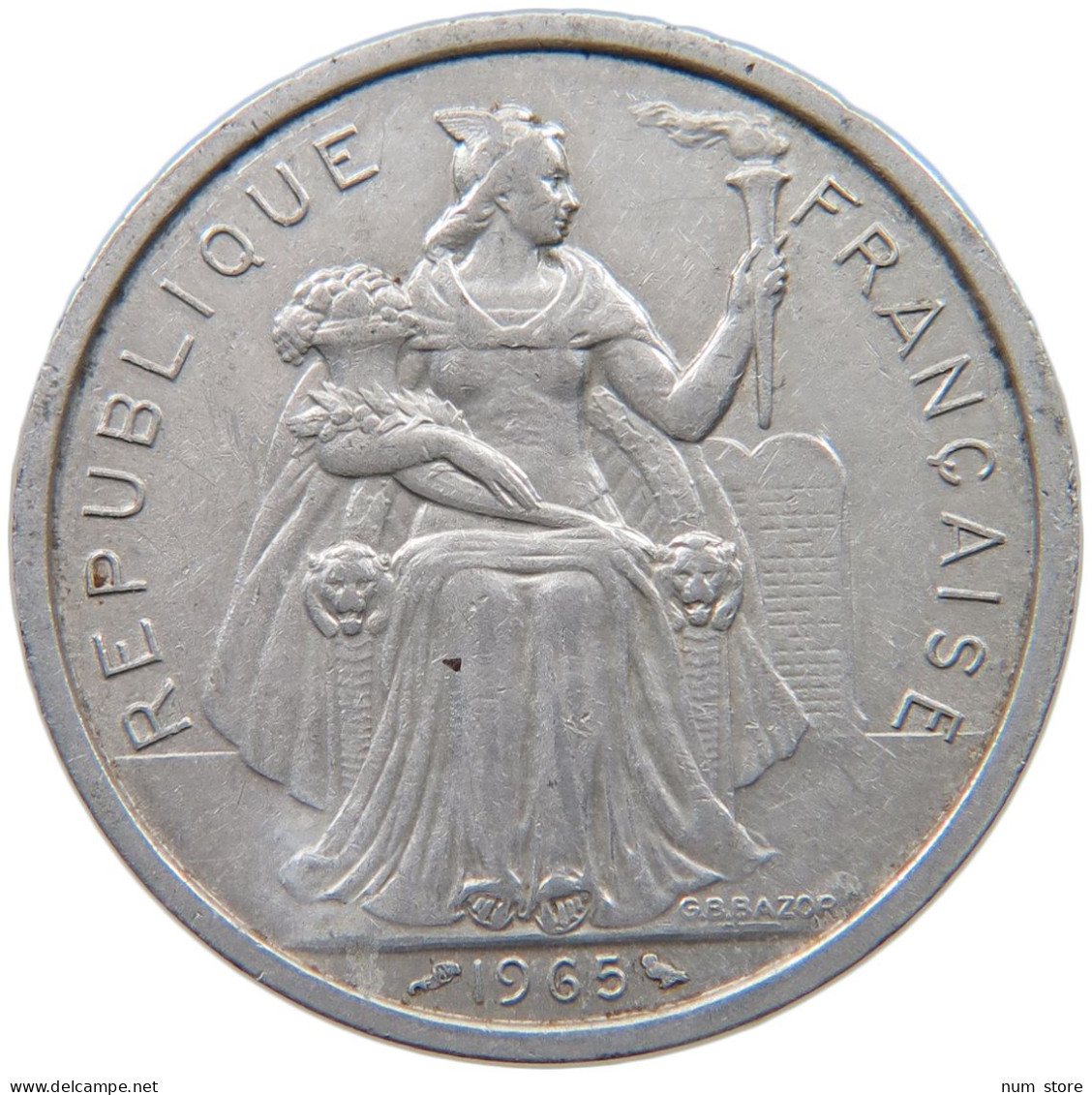 POLYNESIA 5 FRANCS 1965  #a051 0425 - Frans-Polynesië