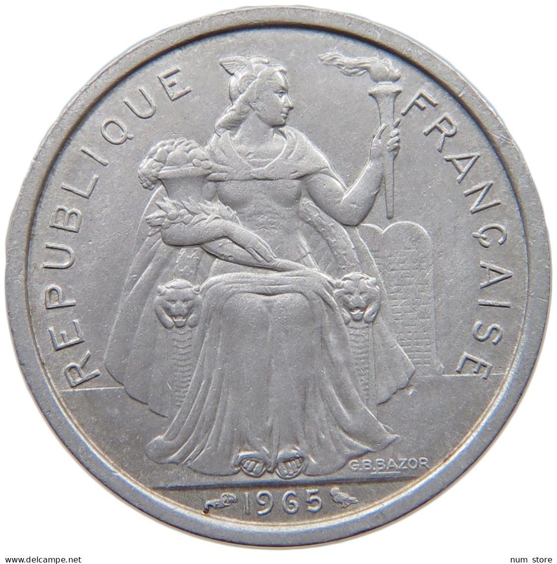 POLYNESIA 2 FRANCS 1965  #c061 0197 - French Polynesia