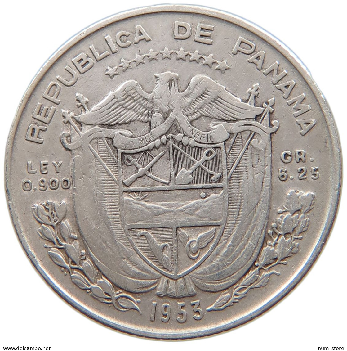 PANAMA 1/4 BALBOA 1953  #a057 0465 - Panama