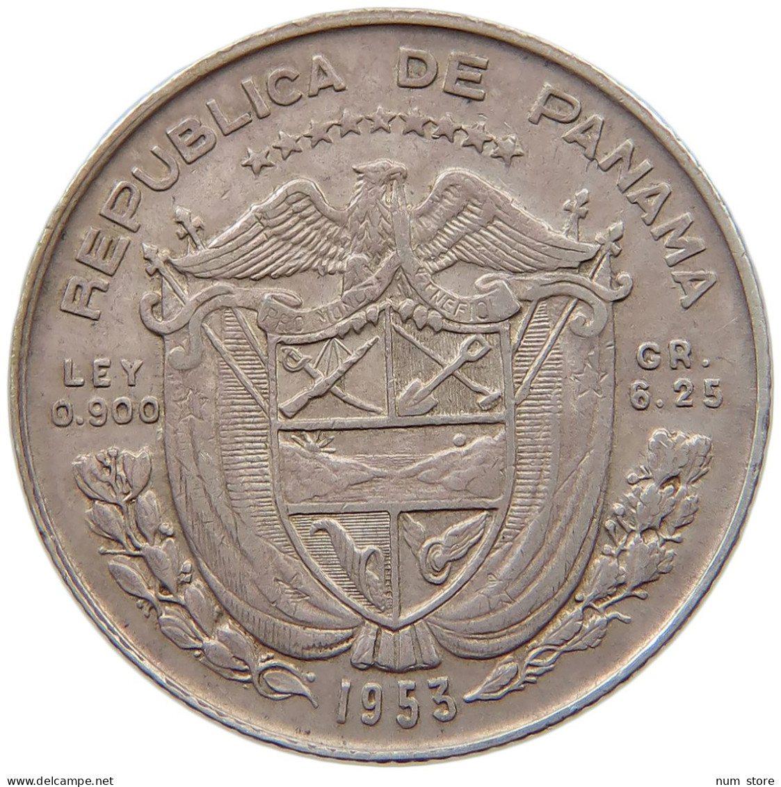 PANAMA 1/4 BALBOA 1953  #s038 0373 - Panama