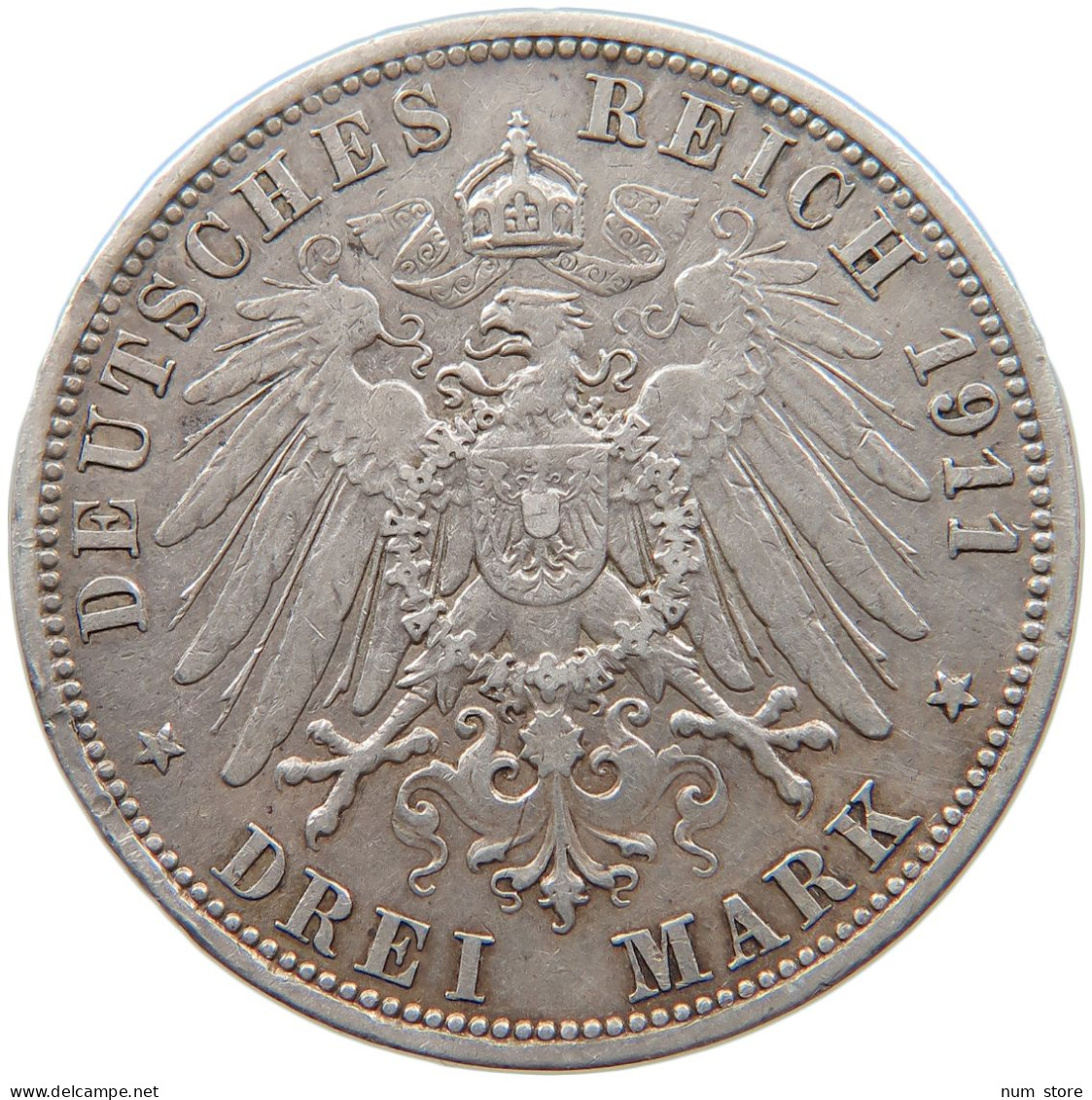 PREUSSEN 3 MARK 1911 A Wilhelm II. (1891-1918) #t013 0083 - 2, 3 & 5 Mark Plata