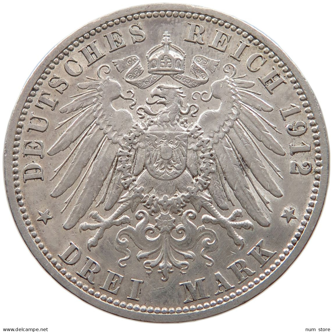 PREUSSEN 3 MARK 1912  #t067 0053 - 2, 3 & 5 Mark Silver