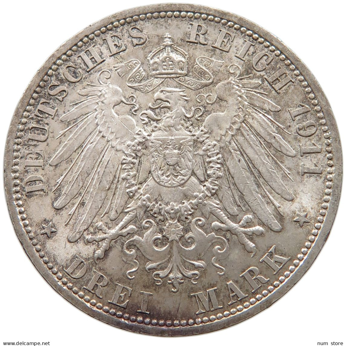 PREUSSEN 3 MARK 1911  #t067 0061 - 2, 3 & 5 Mark Argent